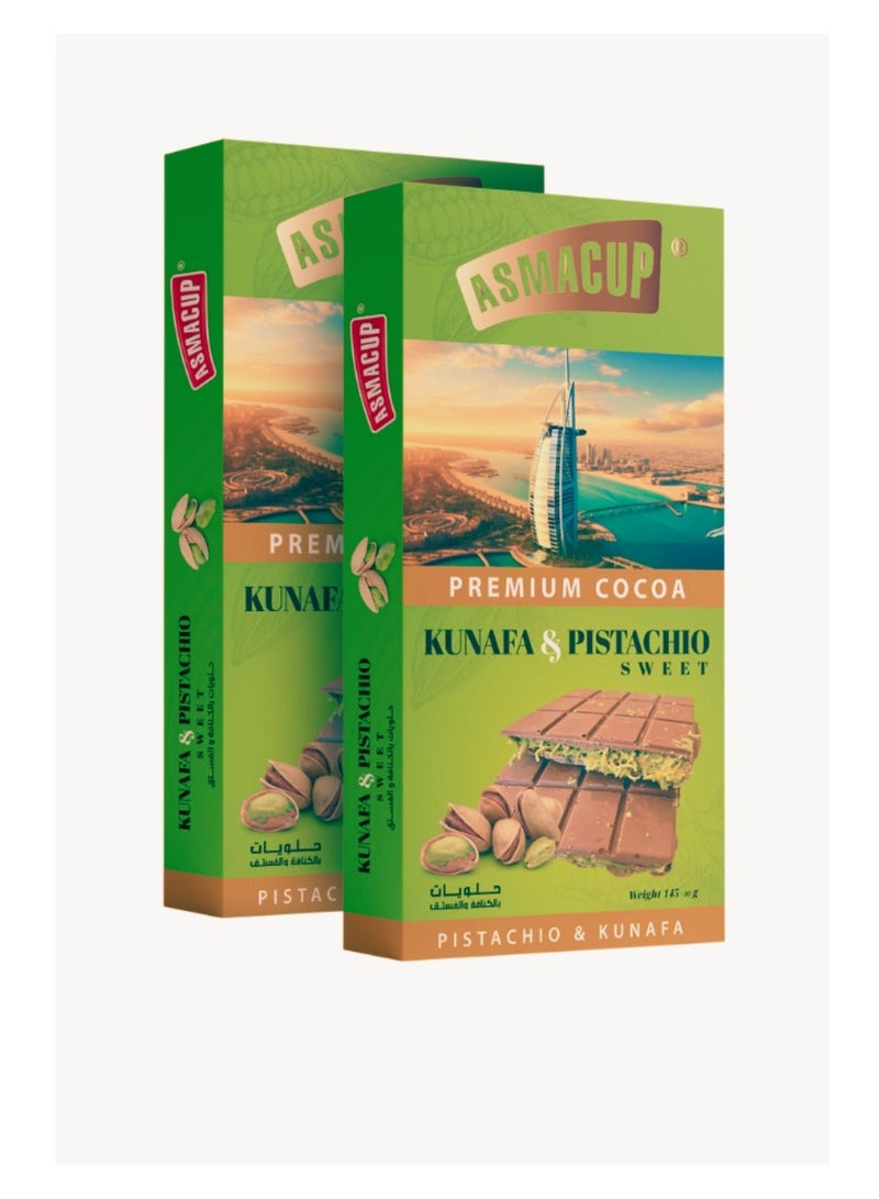 ASMACUP Dubai kunafa and pistachio chocolate 145 G - Image 2